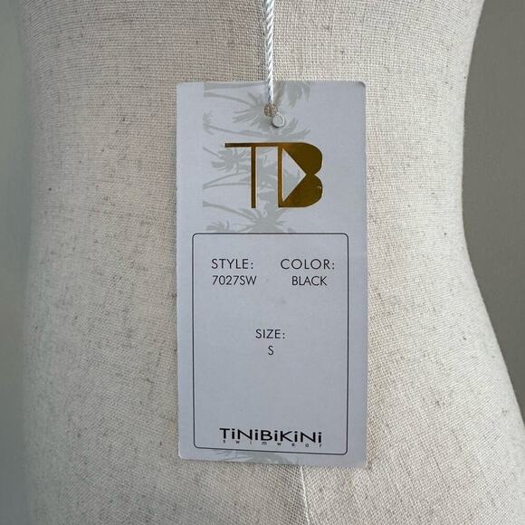 NWT | TiniBikini | Solid Ring Bikini Top | Black | Small - Picture 9 of 14